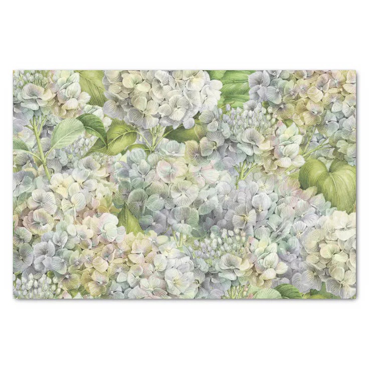 Elegant Faded Hydrangea Floral Pattern Decoupage Tissue Paper | Zazzle