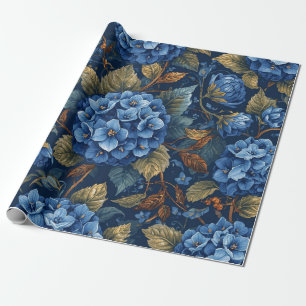 Elegant Faded Hydrangea Floral Pattern Decoupage Wrapping Paper