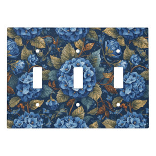Elegant Faded Hydrangea Floral Pattern Light Switch Cover