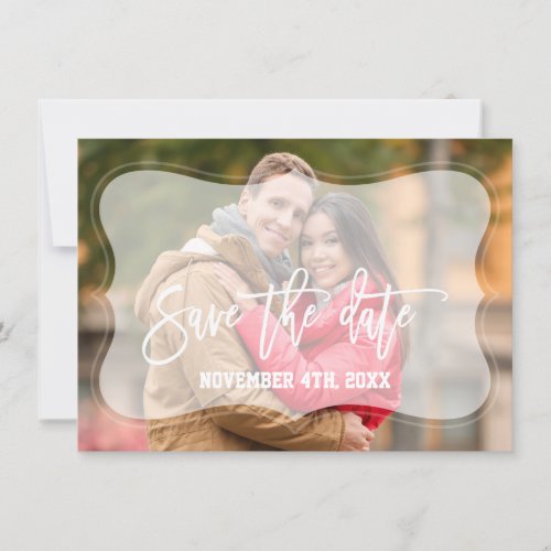 Elegant Faded Photo Handwriting Save The Date