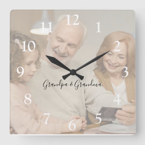 Elegant Faded Photo Square Wall Clock