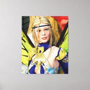Elegant Fairy Butterfly Fantasy Portrait Canvas Print