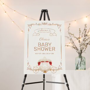 Elegant Fairy Carriage Baby Shower Welcome Sign