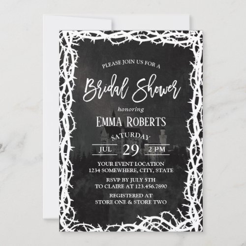 Elegant Fairy Castle Thorn Frame Bridal Shower Invitation