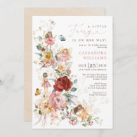 Elegant Fairy Flower Garden Girl Baby Shower Invitation