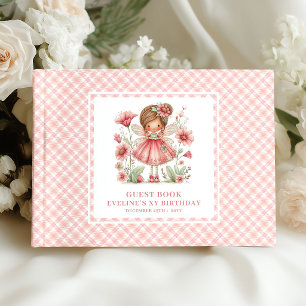 Elegant Fairy Girl Birthday Blush Floral Guestbook