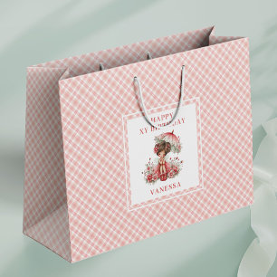 Elegant Fairy Girl Blush Floral Birthday Gift Bags