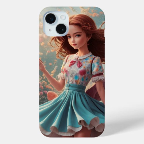 Elegant Fairy in Floral Wonderland Fantasy Art iPhone 15 Plus Case