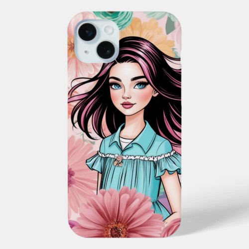 Elegant Fairy in Floral Wonderland Fantasy Art iPhone 15 Plus Case