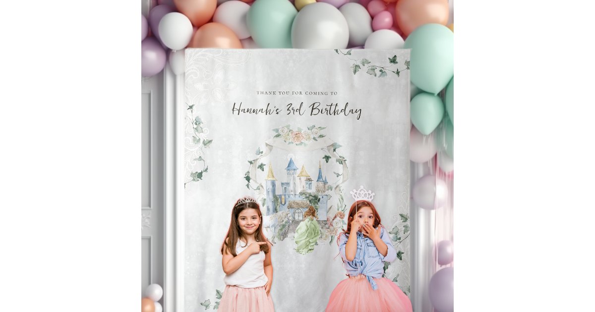 Princess Birthday Photo Banner Princess 1st Birthday Banner