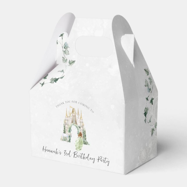 Elegant Fairy Tale Princess | Birthday Party Favor Boxes (Front Side)