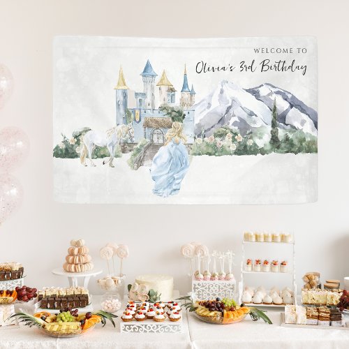 Elegant Fairy Tale  Princess Birthday Welcome Banner