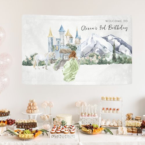 Elegant Fairy Tale  Princess Birthday Welcome Banner