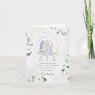 Elegant Fairy Tale   Winter Princess Birthday Letterpress Thank You Card