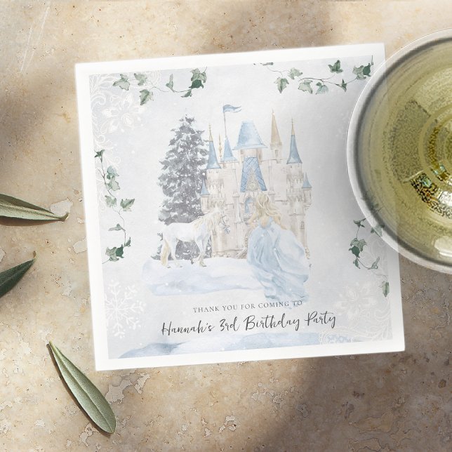 Elegant Fairy Tale | Winter Princess Birthday Napkins (Creator Uploaded)