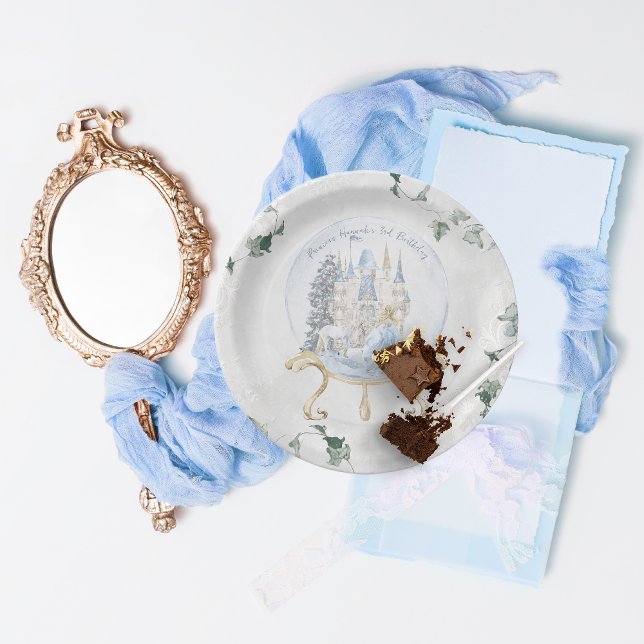 Elegant Fairy Tale | Winter Princess Birthday Paper Plates (Creator Uploaded)