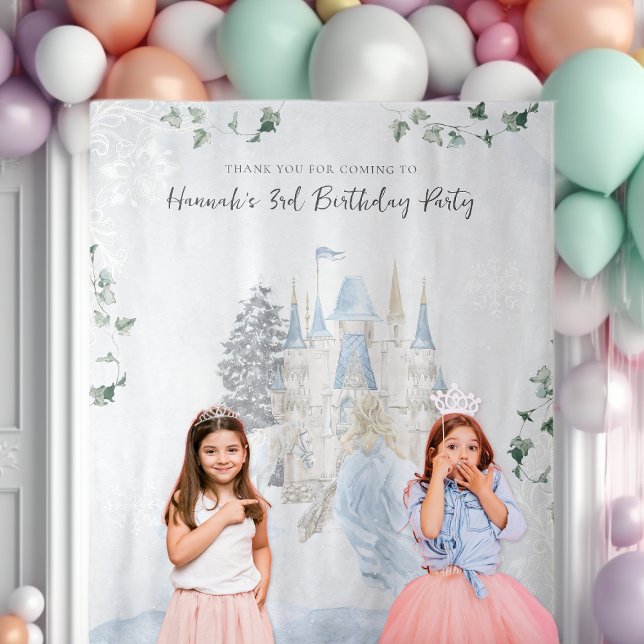 Elegant Fairy Tale | Winter Princess Birthday  Tapestry (Creator Uploaded)