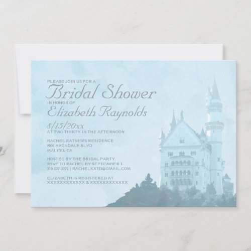 Elegant Fairytale Castle Bridal Shower Invitations