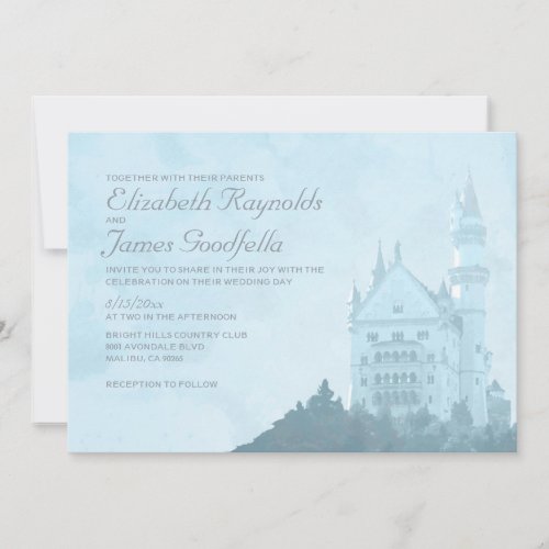 Elegant Fairytale Castle Wedding Invitations