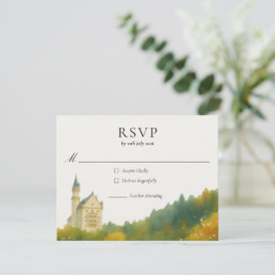 Elegant Fairytale Castle Wedding RSVP Card
