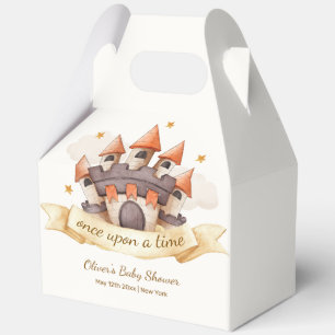 Elegant Fairytale Prince Castle Baby Shower Favor Boxes