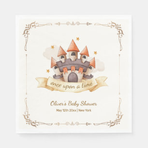 Elegant Fairytale Prince Castle Baby Shower Napkins