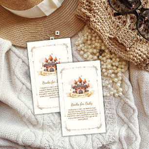 Elegant Fairytale Prince Castle Books Baby Shower  Enclosure Card