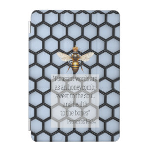 Elegant Faith Blue Black Honeycomb Queen Bee iPad Mini Cover