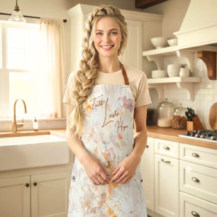 Elegant Faith Hope Love Floral Watercolor Apron