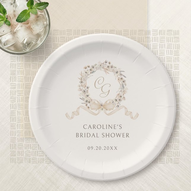 Elegant Fall Autumn Bridal Shower Paper Plates (Creator Uploaded)