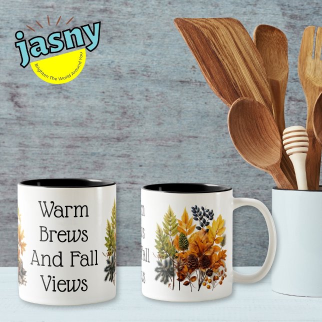 Elegant Fall Autumn Two-Tone Coffee Mug (Creator Uploaded)