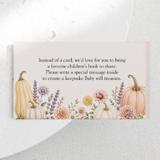 Elegant Fall Baby Shower Books for Baby Card