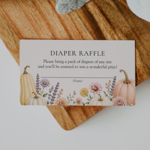 Elegant Fall Baby Shower Diaper Raffle Card