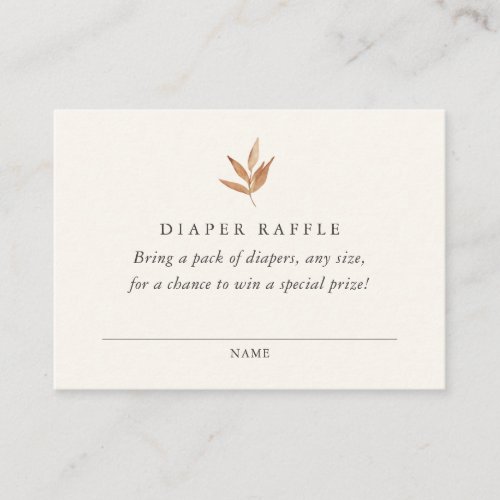 Elegant Fall Baby Shower Diaper Raffle Ticket Enclosure Card