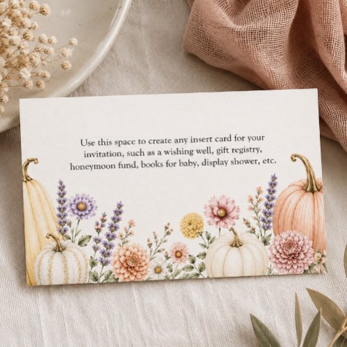 Elegant Fall Baby Shower Enclosure Card