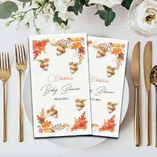 Elegant Fall Boho Floral Baby Shower Paper Guest Towels
