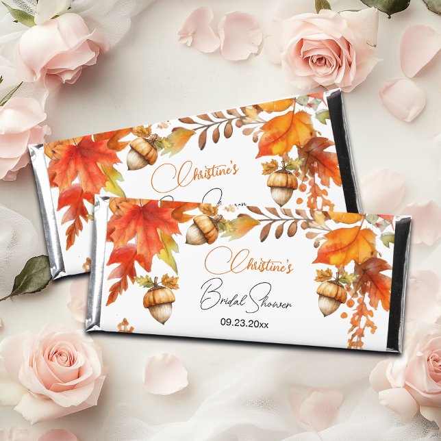 Elegant Fall Boho Floral Bridal Shower  Hershey Bar Favors (Creator Uploaded)