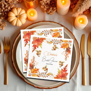 Elegant Fall Boho Floral Bridal Shower Napkins