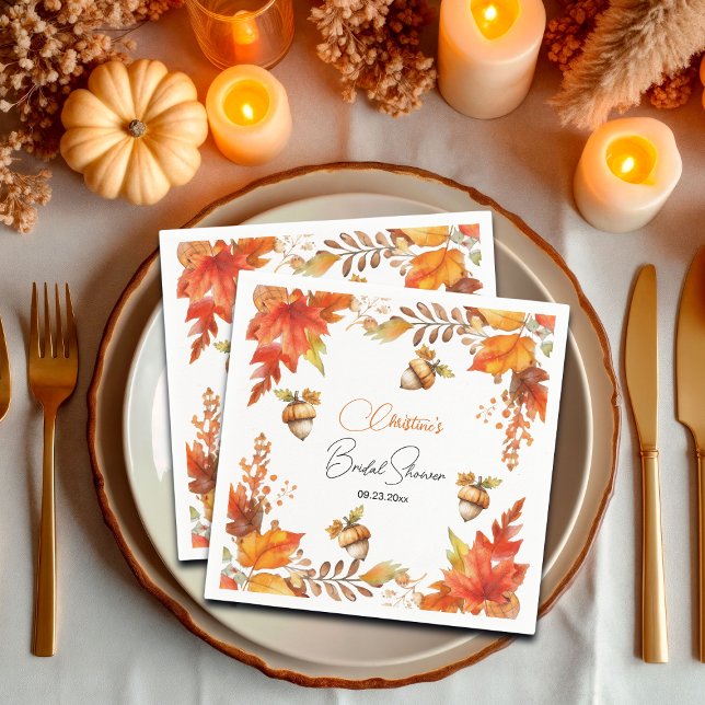 Elegant Fall Boho Floral Bridal Shower Napkins (Creator Uploaded)