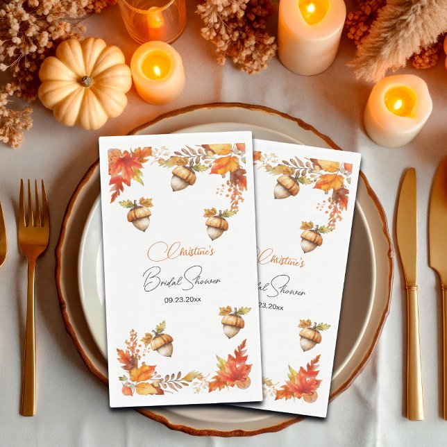 Elegant Fall Boho Floral Bridal Shower Paper Guest Towels (Creator Uploaded)