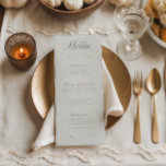 Elegant Fall Botanical Ivory & Sage Wedding Dinner Menu<br><div class="desc">These botanical dinner menus complete any table setting by adding a touch of elegance! Great for a wedding or any special occasion. If you are looking for a bar menu as well,  please see our double sided menu in our collection!</div>