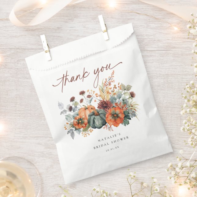 Elegant Fall Bridal Shower Favor Bag (Clipped)