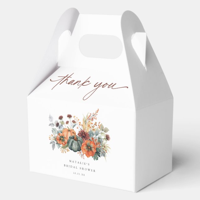 Elegant Fall Bridal Shower Favor Boxes (Front)