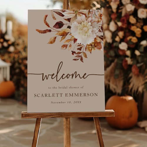 Elegant Fall Bridal Shower Foam Board