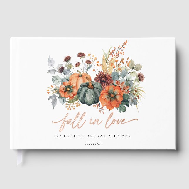 Elegant Fall Bridal Shower Foil Guest Book (Front)
