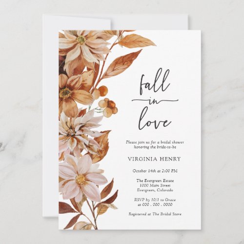 Elegant Fall Bridal Shower Invitation