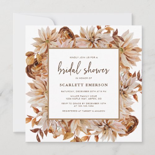 Elegant Fall Bridal Shower Invitation