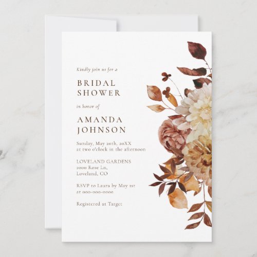 Elegant Fall Bridal Shower Invitation