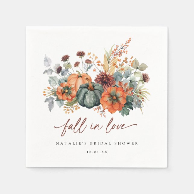 Elegant Fall Bridal Shower Napkins (Front)