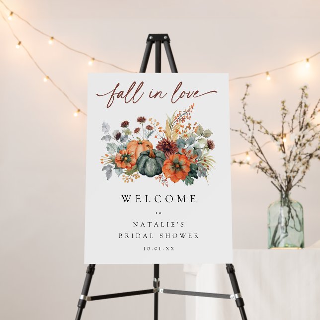 Elegant Fall Bridal Shower Welcome Sign (In Situ (Stand))
